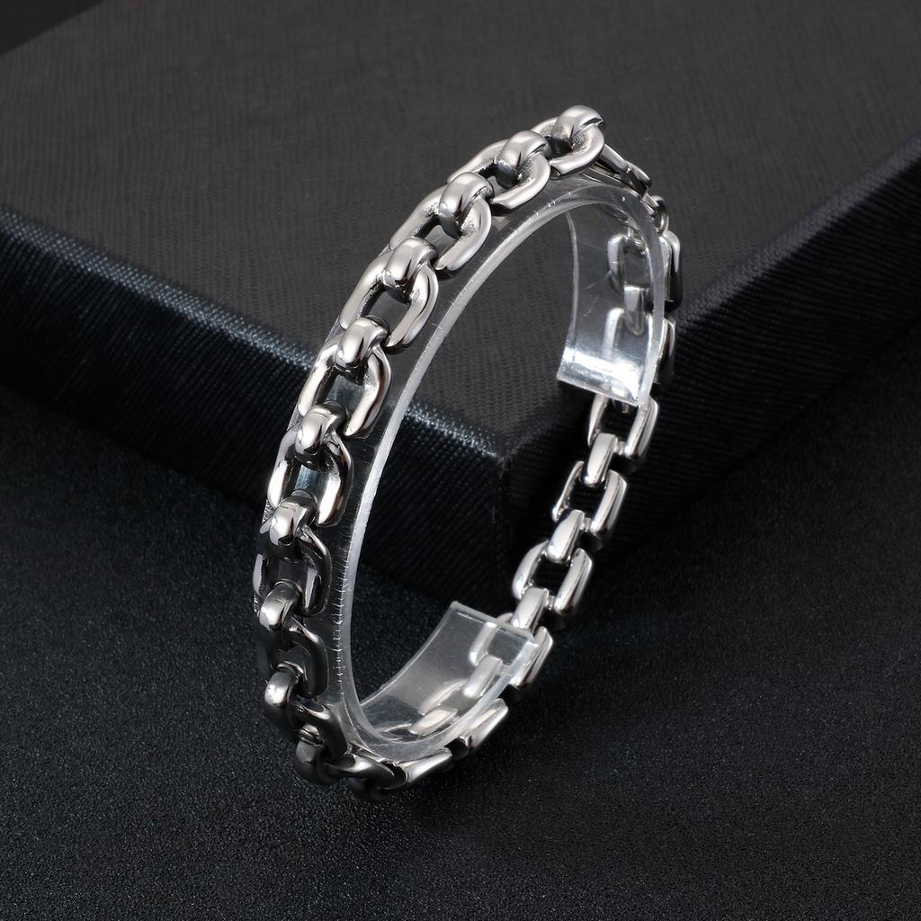 KALEN Personality Stainless Steel square Buckle Bracelet Men
