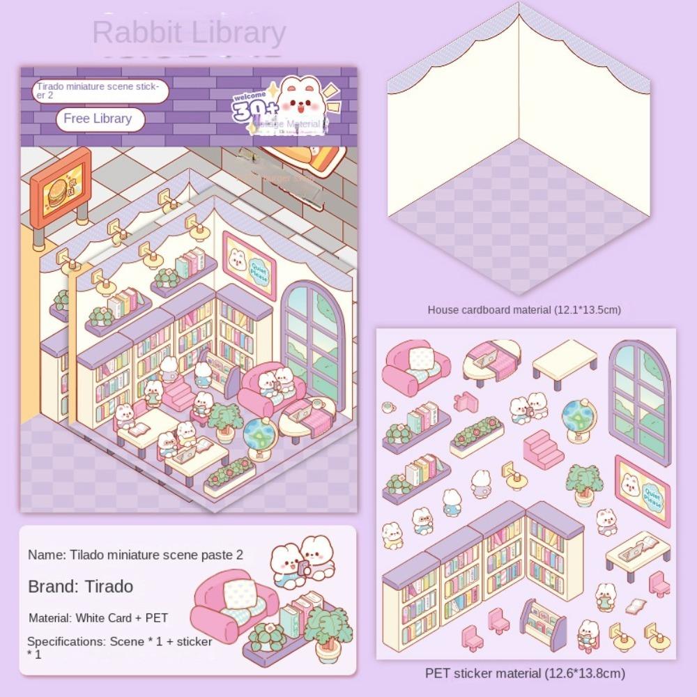 DIY Miniature Scene 3D Stickers Decorative Landscaping Stickers Kawaii Visual Stacking Sticker