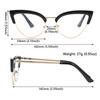 Anti -Blue Light Metal Comfortable Color Cat Eye Eyeglasses Frame Women Vintage Spring Hinge Optical Frame Computer Glasses