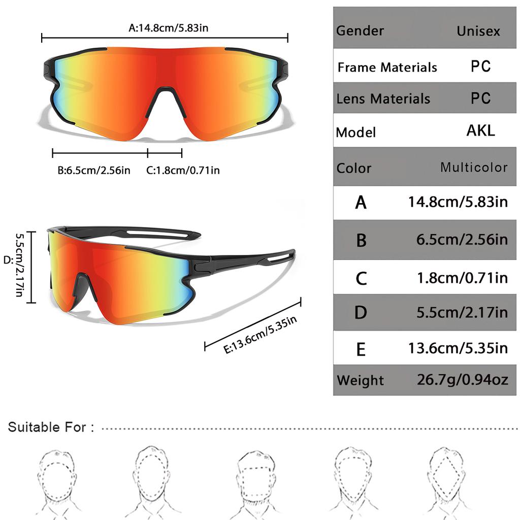3 Pairs Brand Fishing Sunglasses Men Women Outdoor Sports MTB Bike Cycling Running Hiking Big Lens Goggles with UV Protection