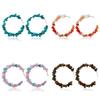 Bohemian Beach Style Stone Beaded Hoop Earrings With Geometric Design For Casual Wear