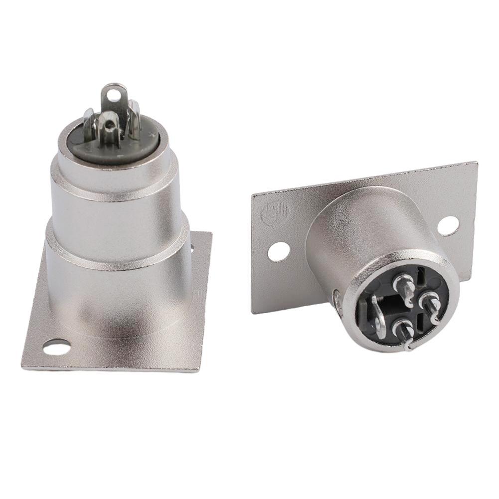 2pc XLR 3-Pin Male Female Alloy Socket Panel Mount Chassis Microphone Audio Conn