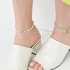 UNI.J Sandglass Fresh Water Pearl Silver anklet Iak38