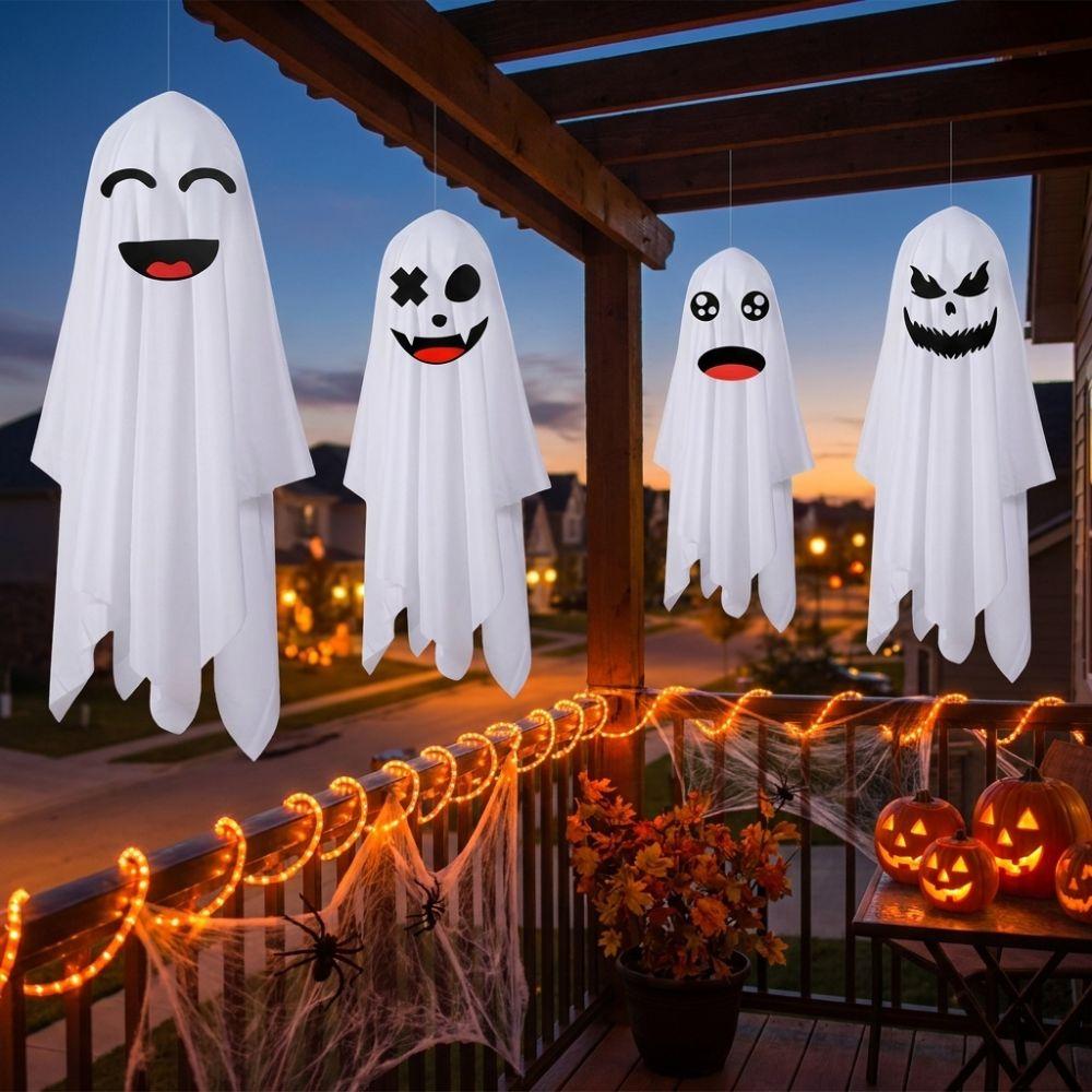Eerie Halloween Hanging Ghost Decor White Front Door Hanging Halloween Gifts
