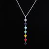 7 Chakra Reiki Beads Gemstone Charms Pendant Yoga Balancing Necklace Colorful Bead Necklace