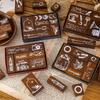 7pcs Wooden Seal Set Clear Carved Three-dimensional Pattern Calligraphy Painting Art DIY Handbook Decoration Personalized Gifts