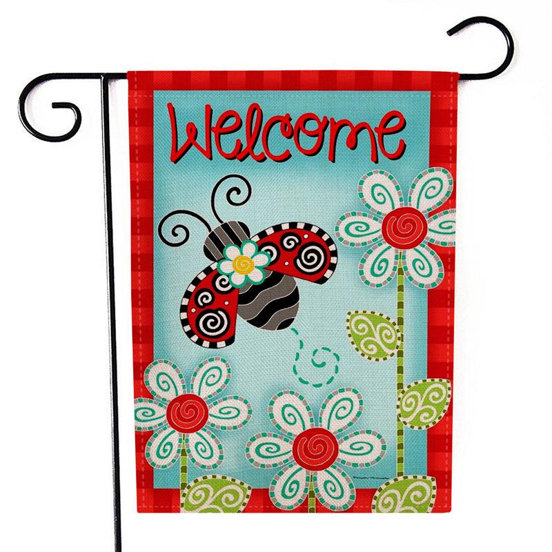 Elegant European Bee & Flower Garden Flag - Stylish Outdoor Decor