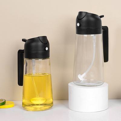 Cooking Oil Spray Glass Jar 2 In 1 Oil Dispenser and Vinegar Sprayer 470ml/16oz Kitchen Oil Sprayer Mister for Cooking Air Fryer
