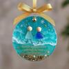 Sea Glass Friendship Ornament Handmade Sea Glass Art Friendship Keepsake Round Acrylic Christmas Tree Ornament for Xmas Party Decor