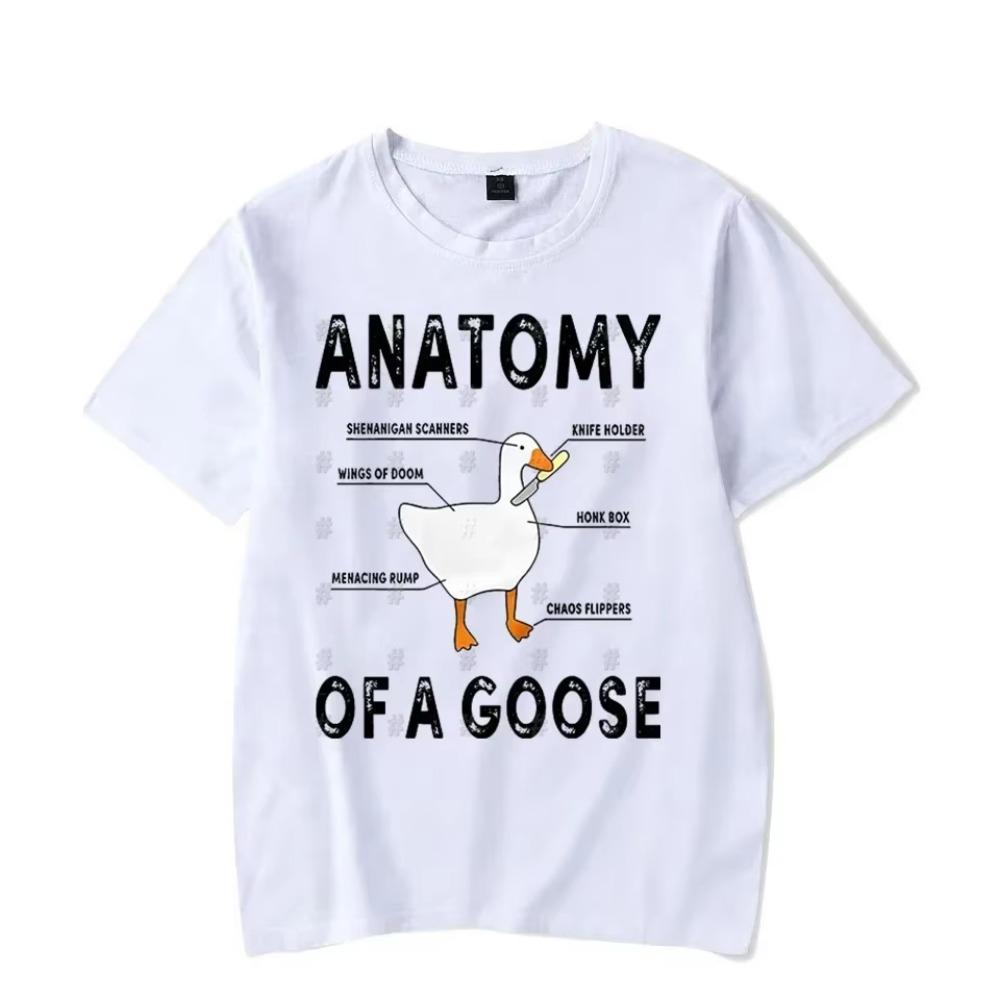 T Shirt for Men Antomy of Goose Print Men Tee Tops Clothes Duck Cartoon Oversized T Shirt Clothing Short Sleeve Tee Shirts Homme