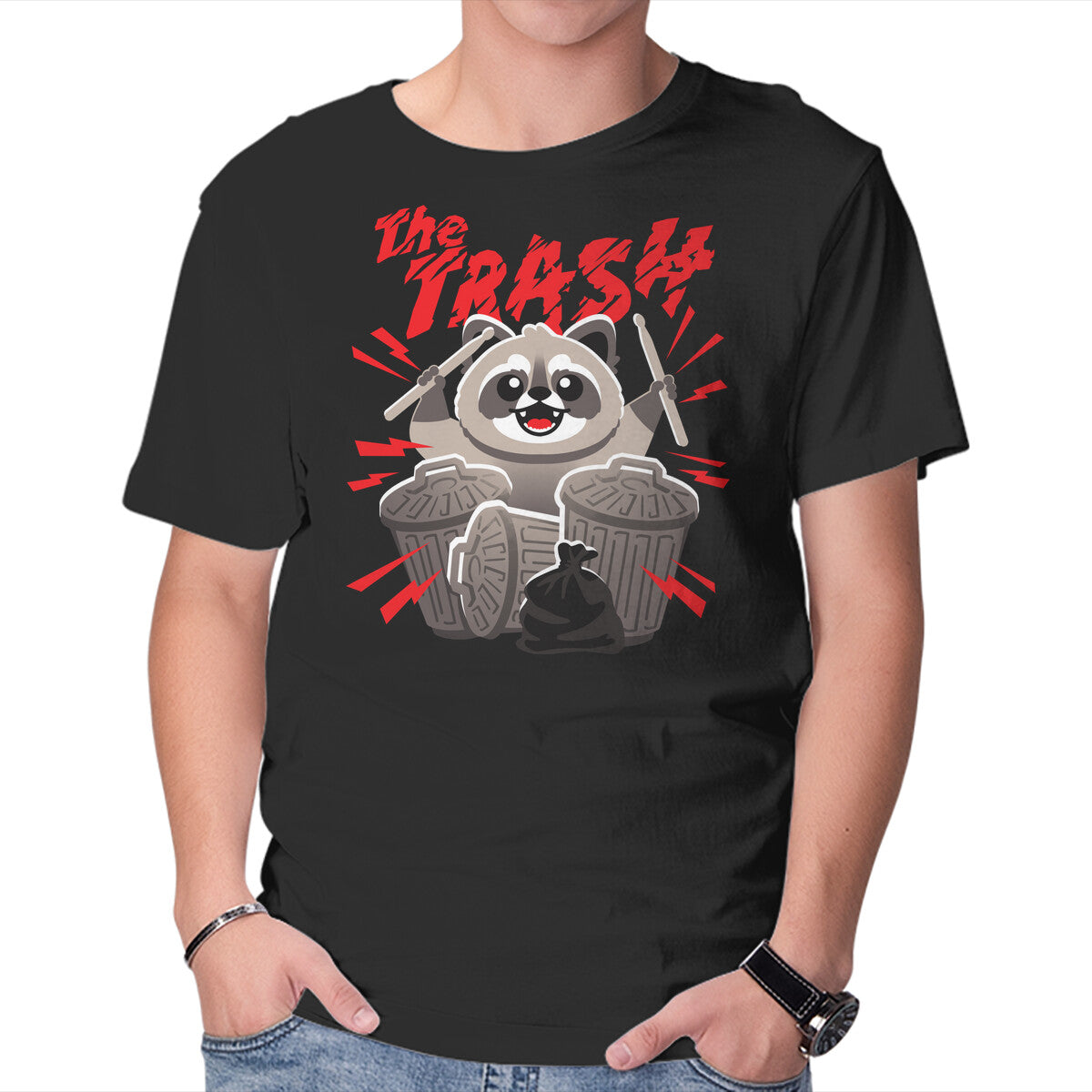 Unisex Crew Neck T-Shirt The Trash Graphic Short Sleeve Casual Tee XXXXL