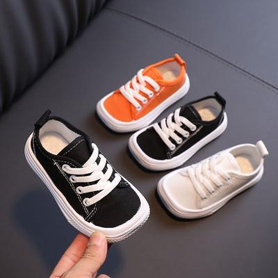 Version coréenne tendance des nouvelles chaussures en toile à tête de mangue pour garçons, mignonnes, de couleur unie, été, chaussures de skate niche pour filles