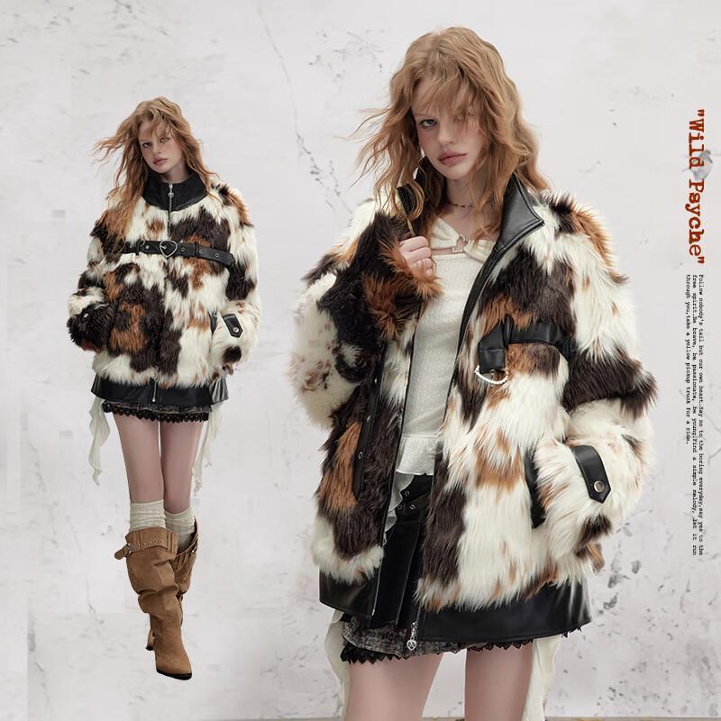 UNIFREE Plus Size Color Block Warm Padded Jacket