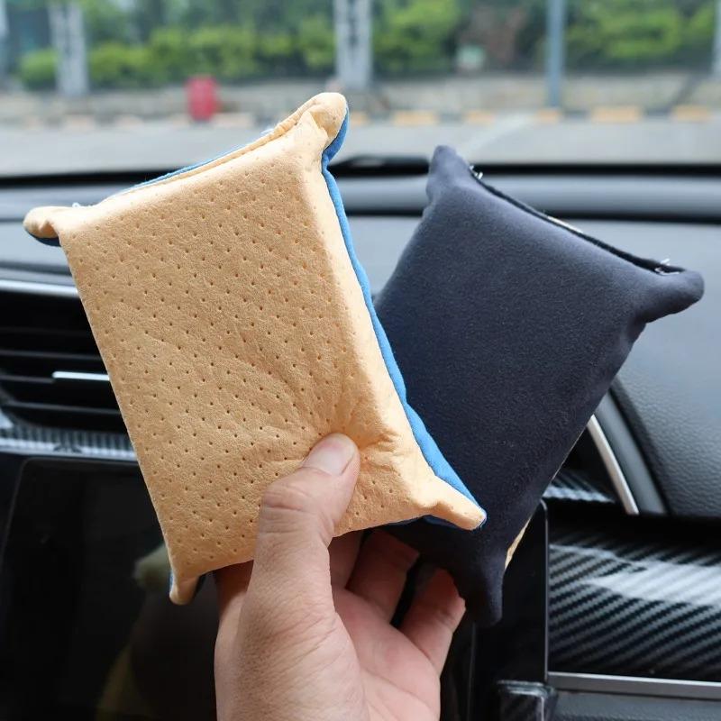 Car Glass Defogging Cleaning Sponge Microfiber Anti- Scratch Safe Sponge Block for Windows Mirrors Interior Detailing Sponge Pad