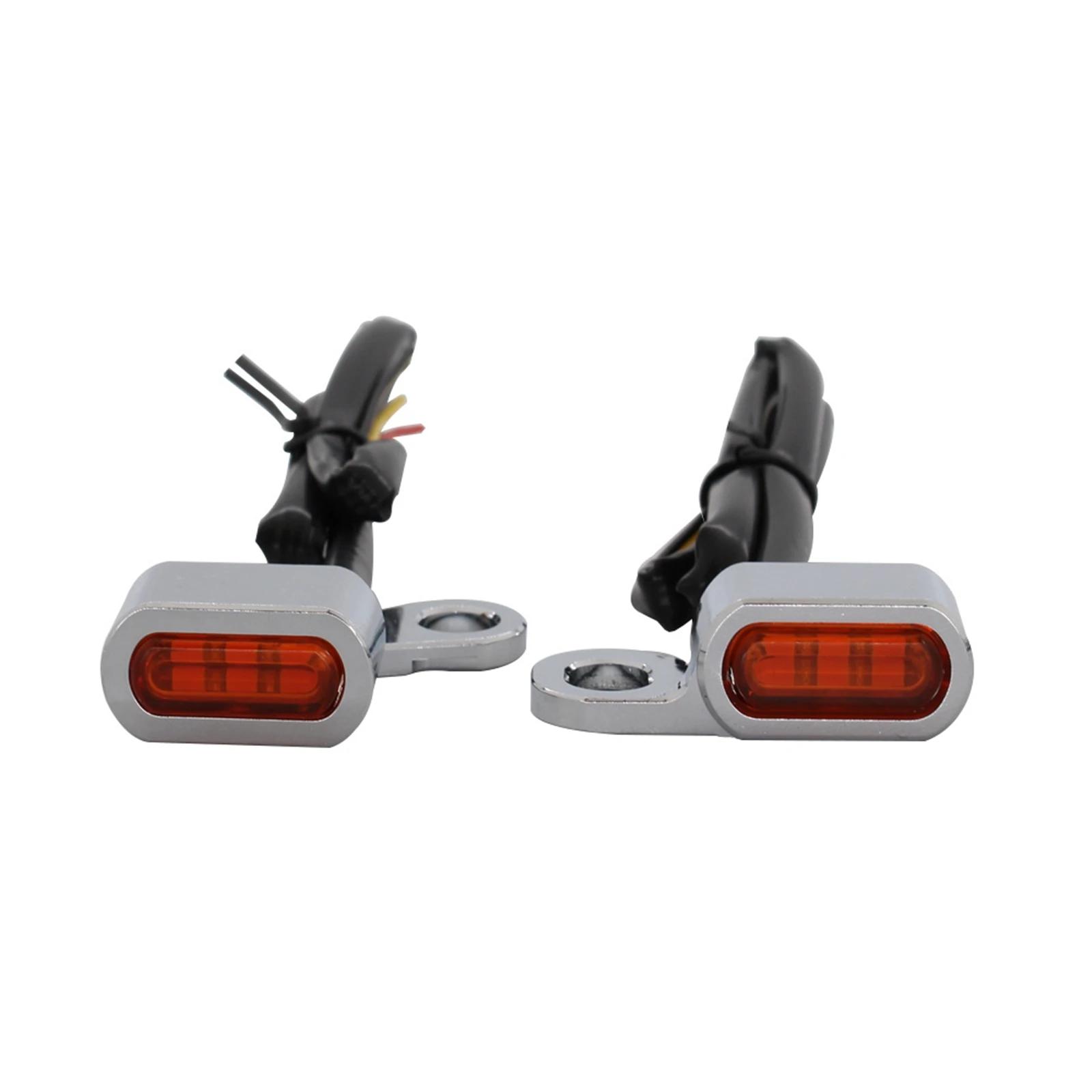 

Motorcycle LED Front Turn Signal Light Mini Indicator Lamp for Harley Softail 2000-2014 Dyna 1999-2017 Sportster 1993-2003 Chrome Orange