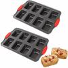 2 Pcks 8 Cavity Bread Loaf Baking Pan Nonstick Rectangular Bar Pan  for Oven Dishwasher