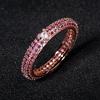 S Silver Colorful Zircon Black Gold Ring for Women Full Zircon Wedding Party Engagement High Quality Jewelry Ring Gift