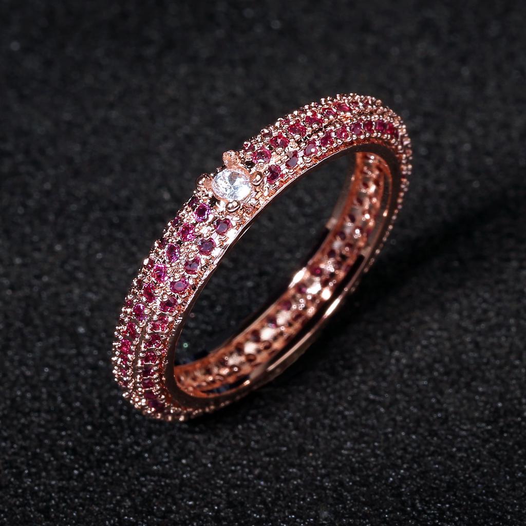 S Silver Colorful Zircon Black Gold Ring for Women Full Zircon Wedding Party Engagement High Quality Jewelry Ring Gift