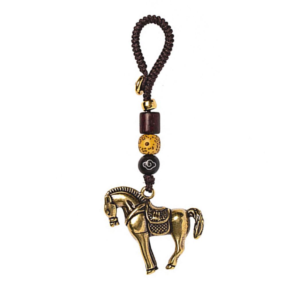 Horse Hanging Decoration Brass Cartoon Motorcycle Car Rearview Mirror 2D Flat Animal Pendant Horse Hanging Ornament Accessories
