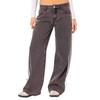 Women's Side Striped Bow Tie Jeans Boyfriend Low Rise Baggy Denim Pants Casual Straight