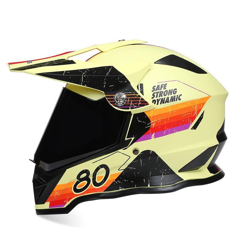 

BLD Motorcycle Cross Rally Helmet Full Cover Four Seasons Breathable Mountain Descent L