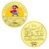 Gold Plated Colored Commemorative Coins for Japanese Manga and Anime Merchandise, Anime Children's Souvenirs