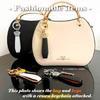 [POP.HEART] Crown Keychain, Tiara, Strap, White Leather, Luxury Key Ring, Sparkling, Stylish, Cute, Leather Bag Charm for Men and Women [Used]