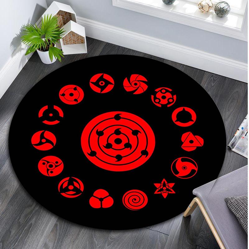 Naruto Circular Rug Office Decorative Carpet For Living Room Bedroom Door Mat Floor Carpet Computer Chair Area Rug
