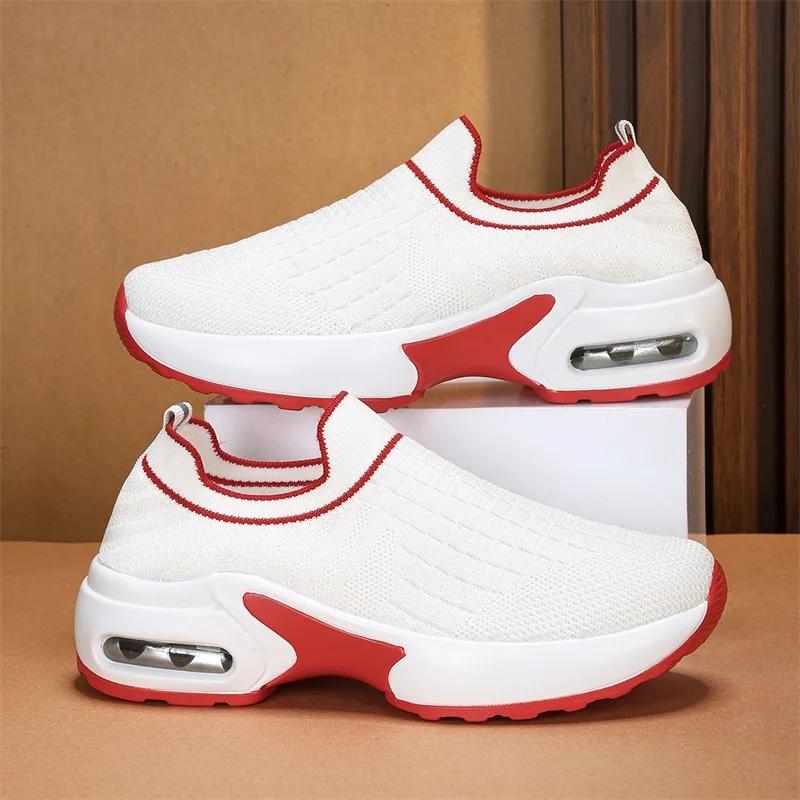 

Fashion Fashion Women s Tennis Sports Soft Soled Lazy Thick Soled Summer Breathable Casual Mesh Vulcanized Shoes Zapatillas De Deporte 42