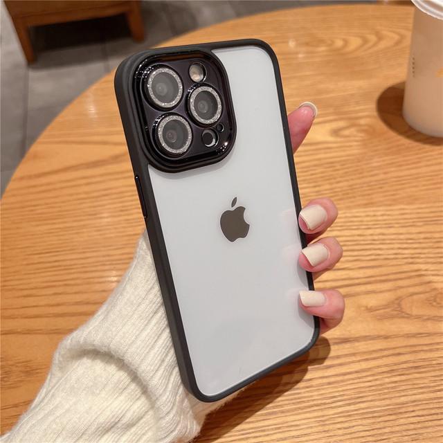 

Прозрачный чехол для телефона с фиолетовыми линзами и блестками для Iphone 14 13 12 11 Pro Max Len, защитное покрытие, противоударный гибридный защитный чехол For iPhone 14 Plus
