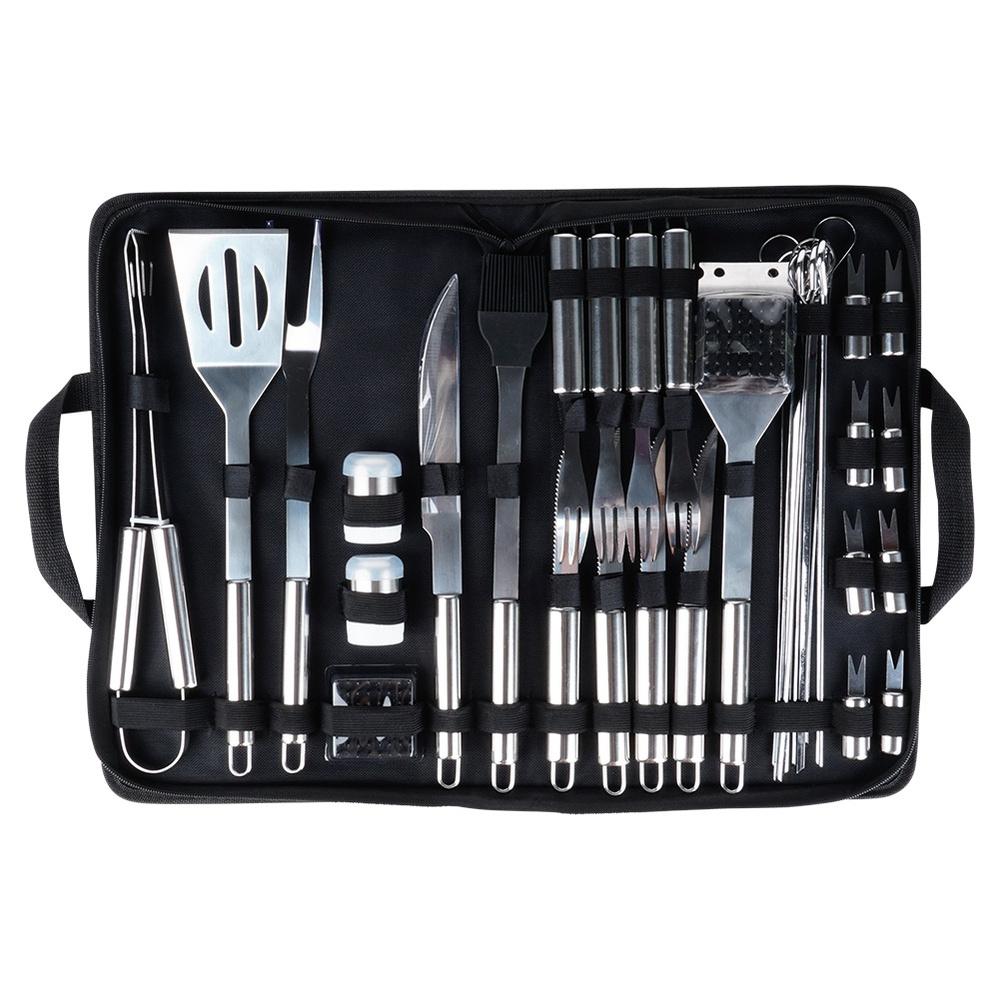 33x Utensils Grill Set Grilling Accessories Utensil Set Steel