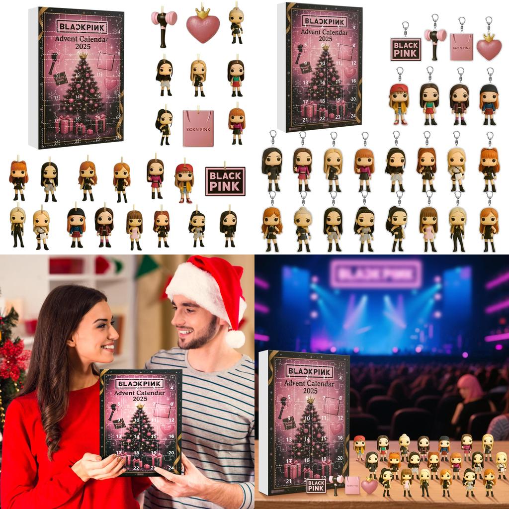 Blackpink Christmas Countdown Advent Calendar With Acrylic Keychains For Holiday Gift Giving
