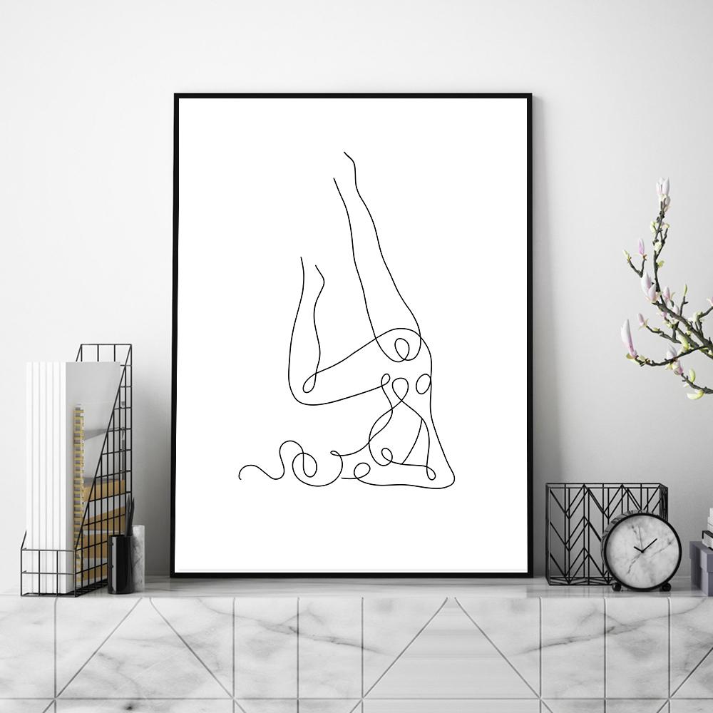 Abstrakte Frau Körper Eine Linie Zeichnung Leinwand Malerei Weibliche Figur Kunstdrucke Nordic Minimalistischen Poster Schlafzimmer Wand Kunst Dekor