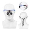 Magnifying Binocular Adjustable Interpupillary 2.5x Glass, 2.5X Loupe, Detachable, Dual-Use, Distance, DY-117-2.5X (Blue)