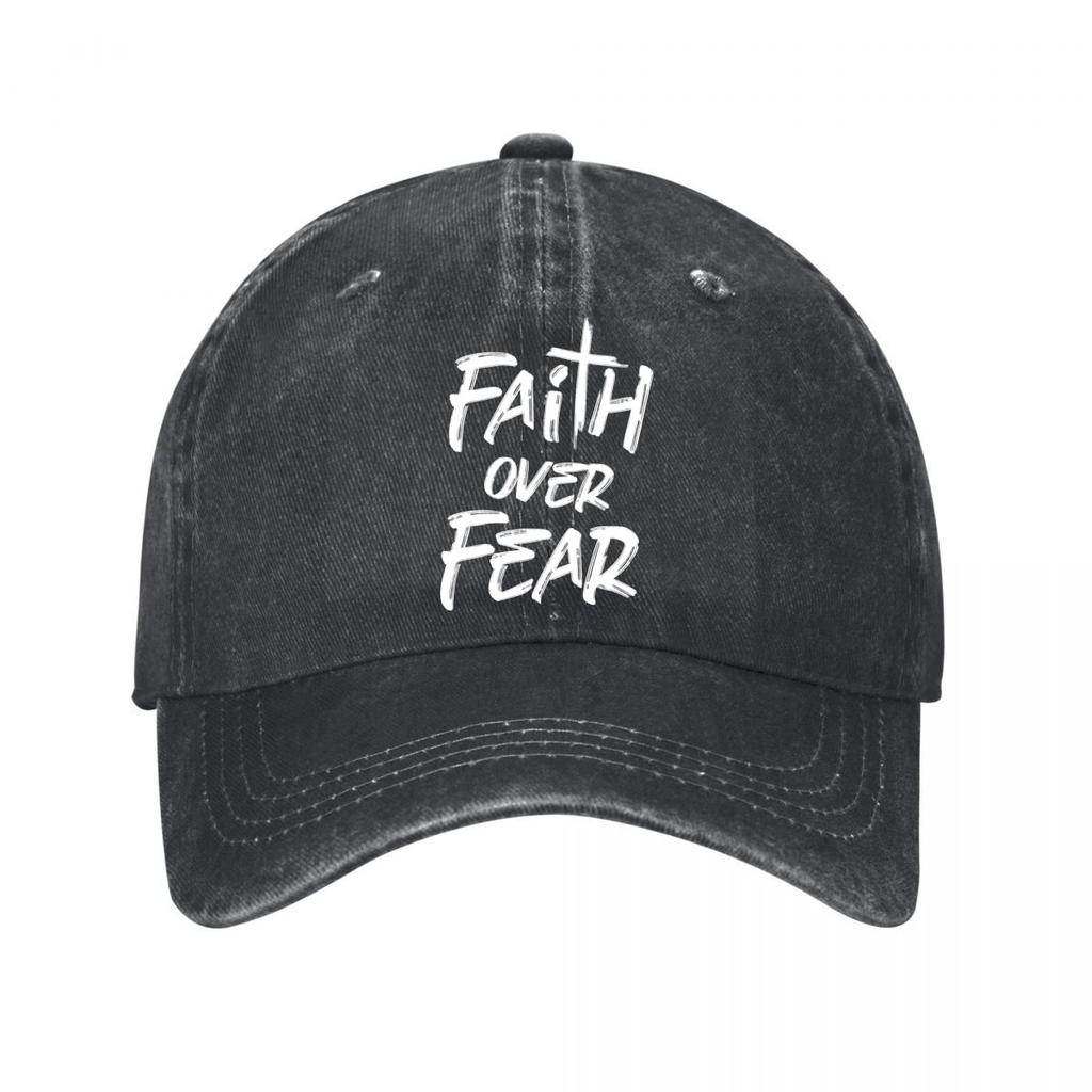Czapka Snapback Wiara Ponad Strachem Nowa Vintage Płukana Bawełna Czapka Baseballowa Kapelusze Przeciwsłoneczne dla Rodziców i Dzieci