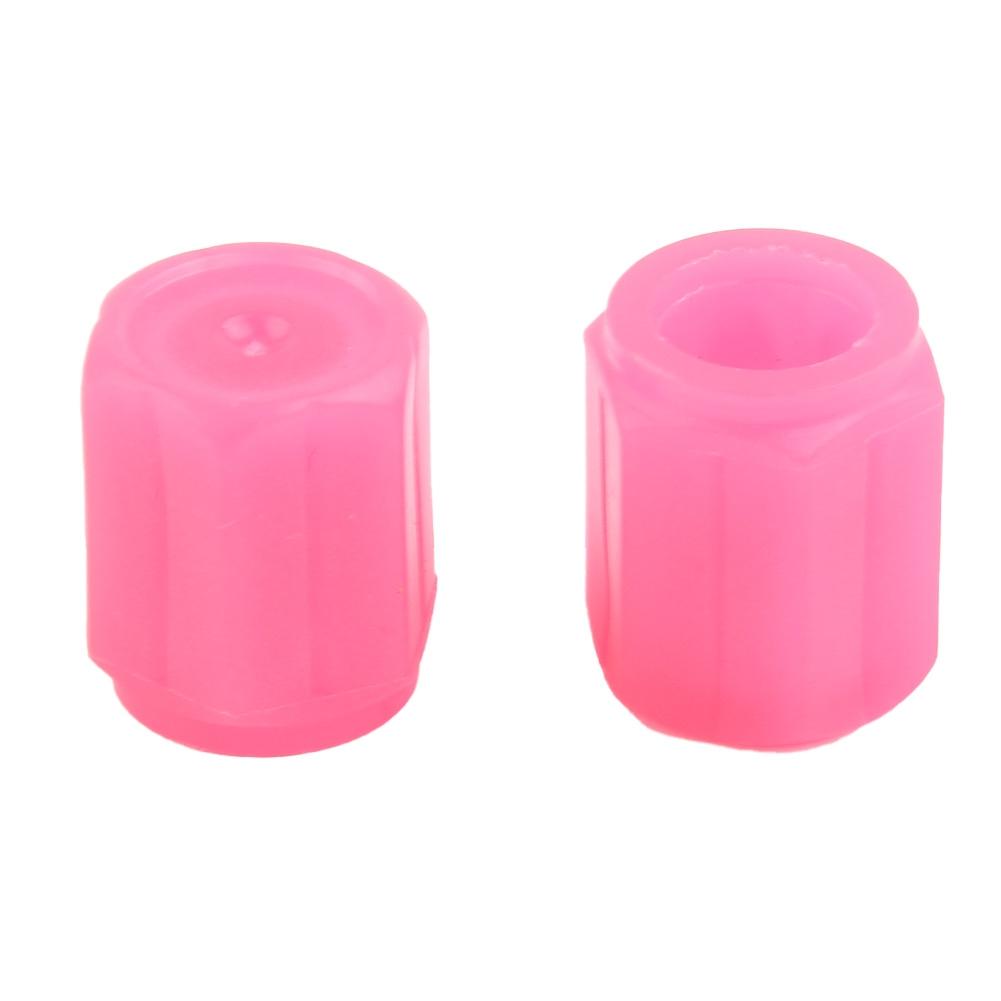 4Pcs Tire Valve Dark Fluorescent Luminous New Pink