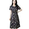Elegant 2026 Summer Plus Size Dress for Middle-Aged & Elderly Women - Printed, Comfortable, Versatile Skirt.