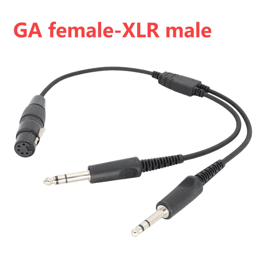 

Airbus XLR To GA Dual Plug 5 Pin Headset Adapter Cable Male To Female Aviation Headphone Cable Black for Aviation Communication