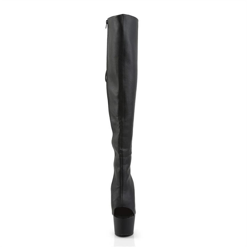 Super high heel 17cm tall tube black fashion boots autumn new thin heel solid color round head average size high top