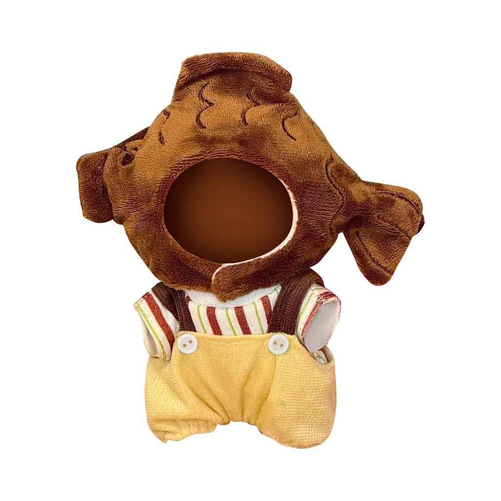 Doll Cloth Pendant Dress Bow Plaid Scarf Set  Plush Doll Dress