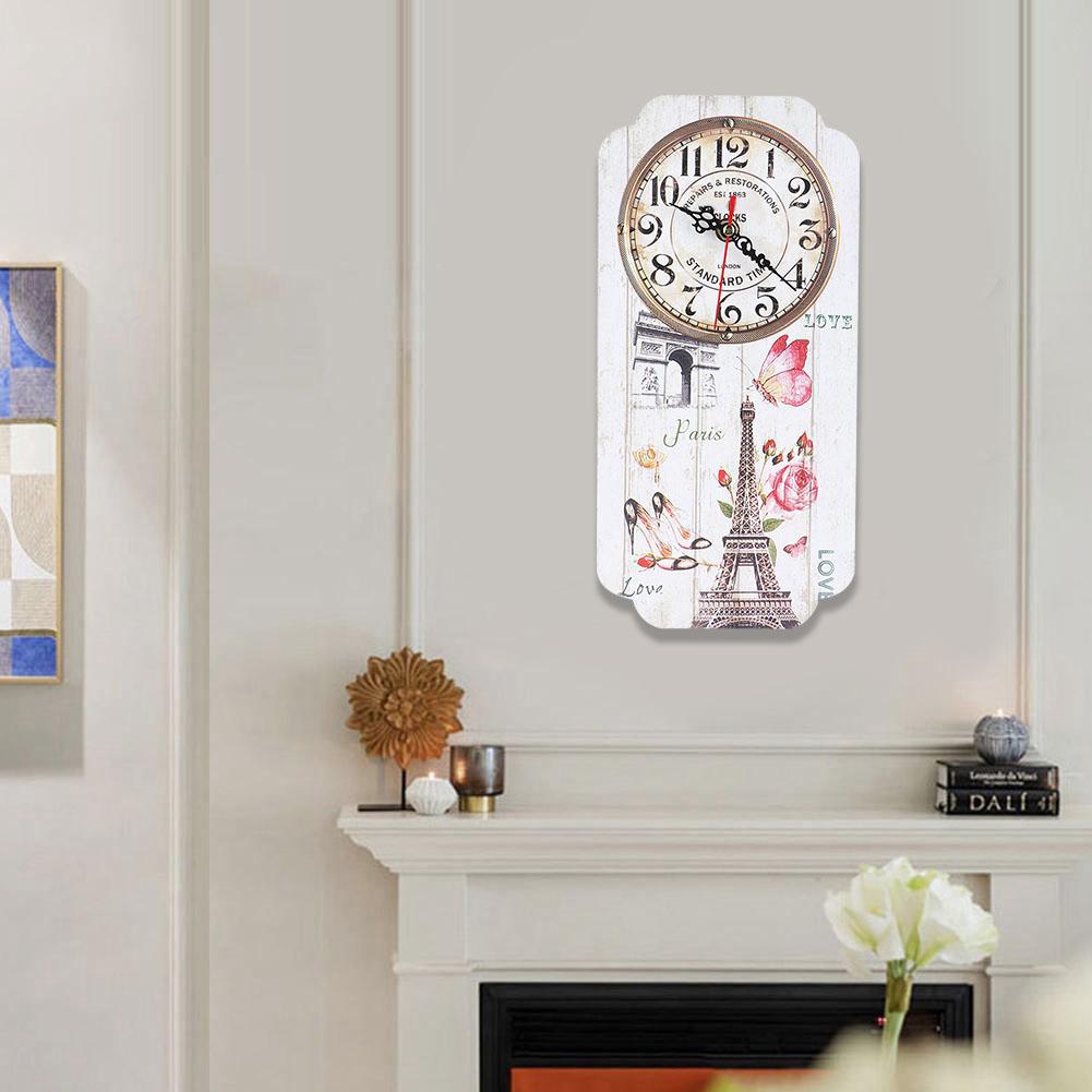 European Style Pattern Wall Hanging Clock Distinctive Home Living Bar Office Ornament