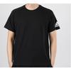Adidas Buchstabenlogo Lässiges Sport-Rundhals-Kurzarm-T-Shirt Herren Oberteile Schwarz FL3949