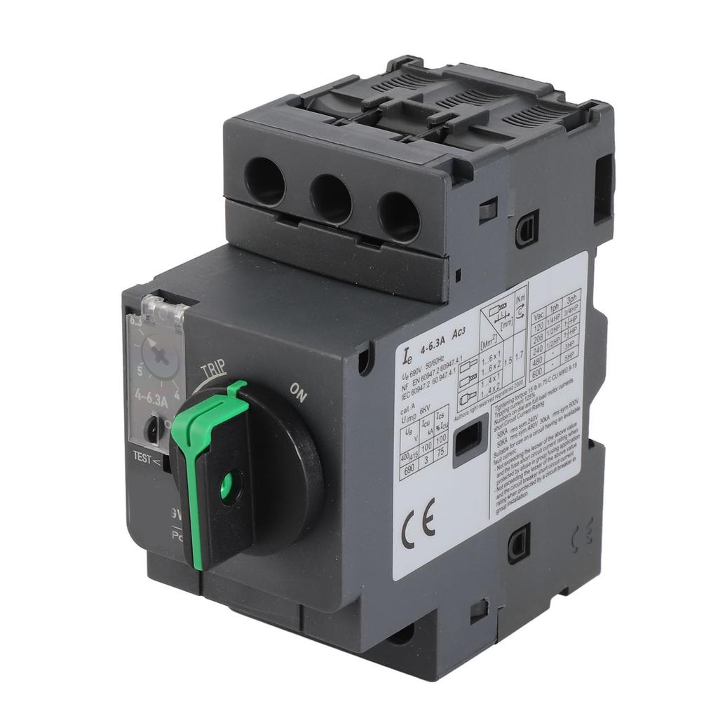 Electric Motor Circuit Breaker Knob Type Thermal Magnetic Motor Protective Circuit Breaker AC690V 4‑