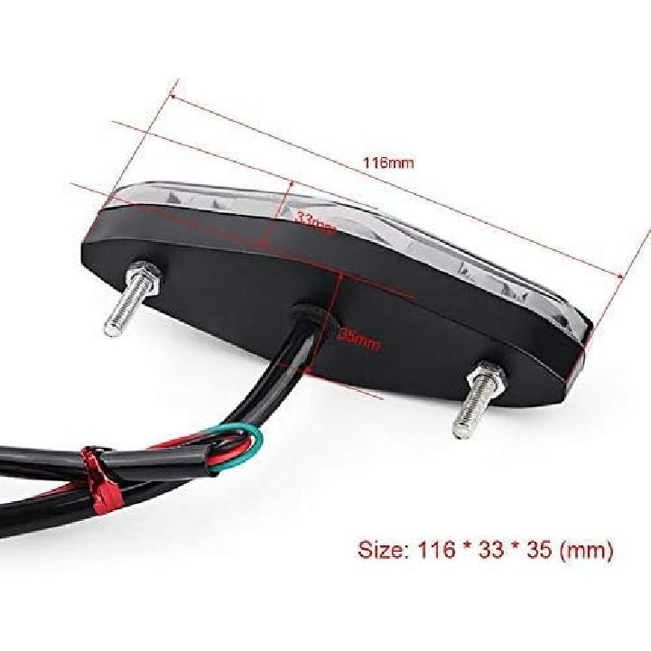 12V Universal 15 LED Motorcycle Rear Tail Light Brake Stop Running Tail Light ATV Dirt Bike (B)