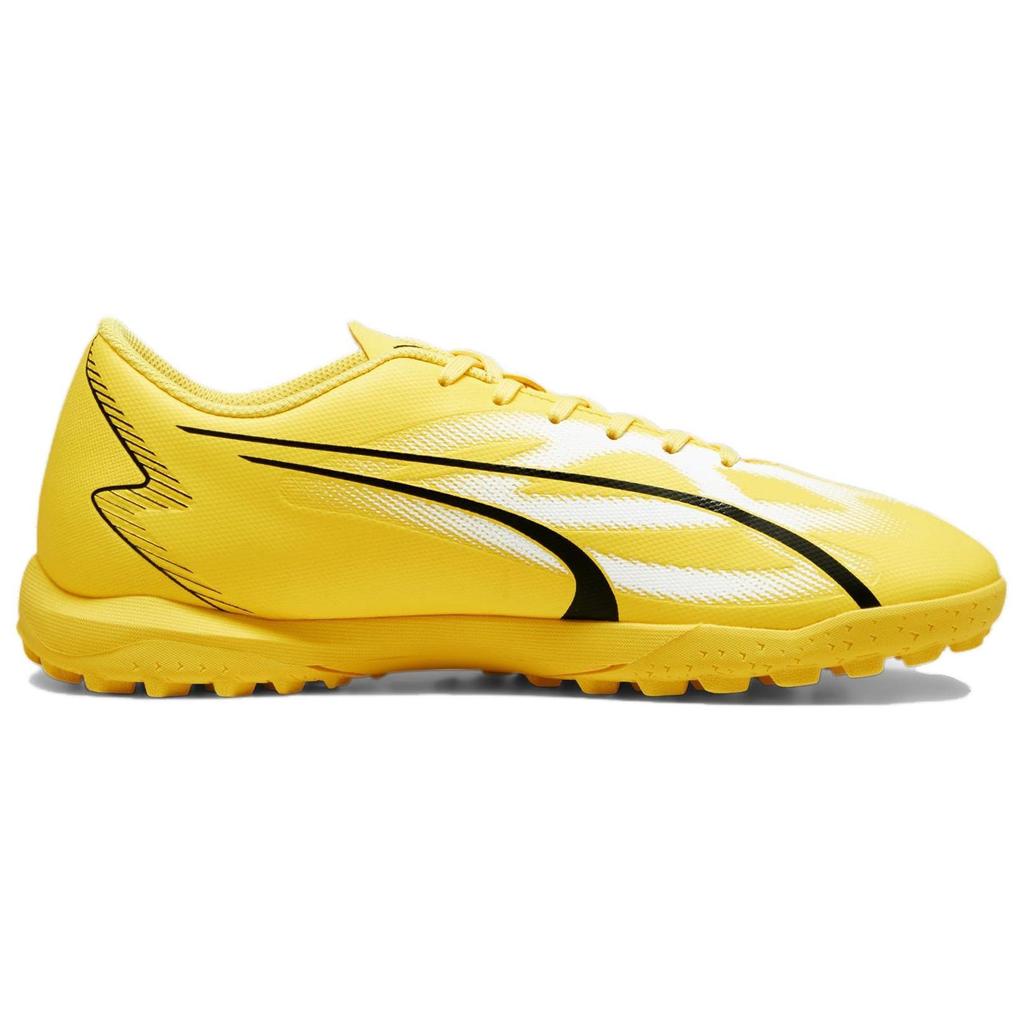 Puma Ultra Play Round Toe Lace-Up TT (Rubber Studs) Artificial Turf Soccer Shoes Men Soccer Shoes Yellow White Black 107528-04