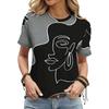 3D Printed Full Body Breathable Printed Round Neck Short-sleeved T-shirt Spring and Summer New Women's Short-sleeved Tops