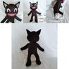 Adorable Black Cartoon Cat Plush Toy Stuffed Doll Perfect For Halloween Decorations
