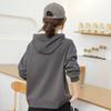 DIMANAF 2025 Plus Size Pullover Autumn Hoodie T-shirt Women Asymmetrical Solid Short Sleeve Loose Tees