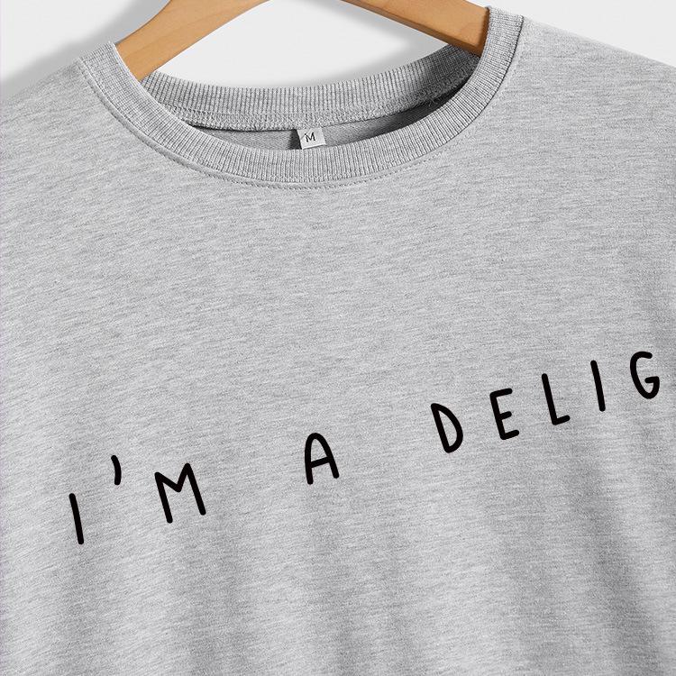 European and American Delight Long Sleeve Round Neck Hoodie 