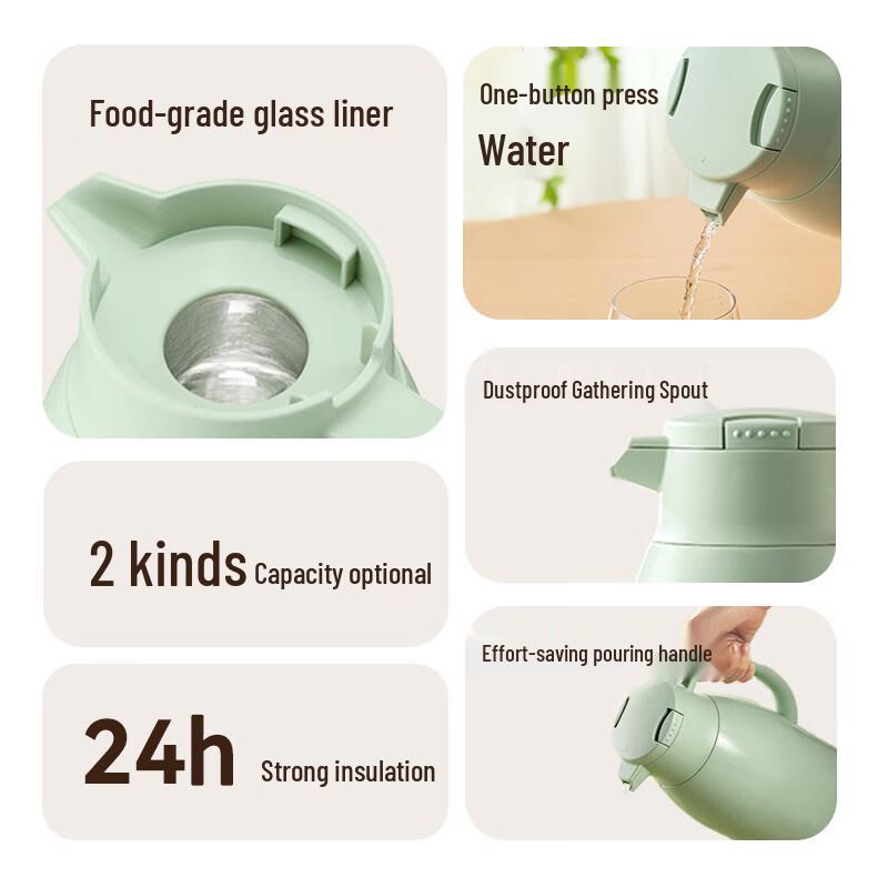 Joyoung Glass-Lined Insulated Thermos Pot